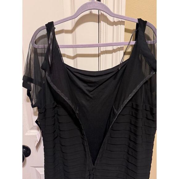 Jessica Howard Plus Size Black Shift Dress Sheer Short Sleeve Flattering Sz 22W - Picture 8 of 12